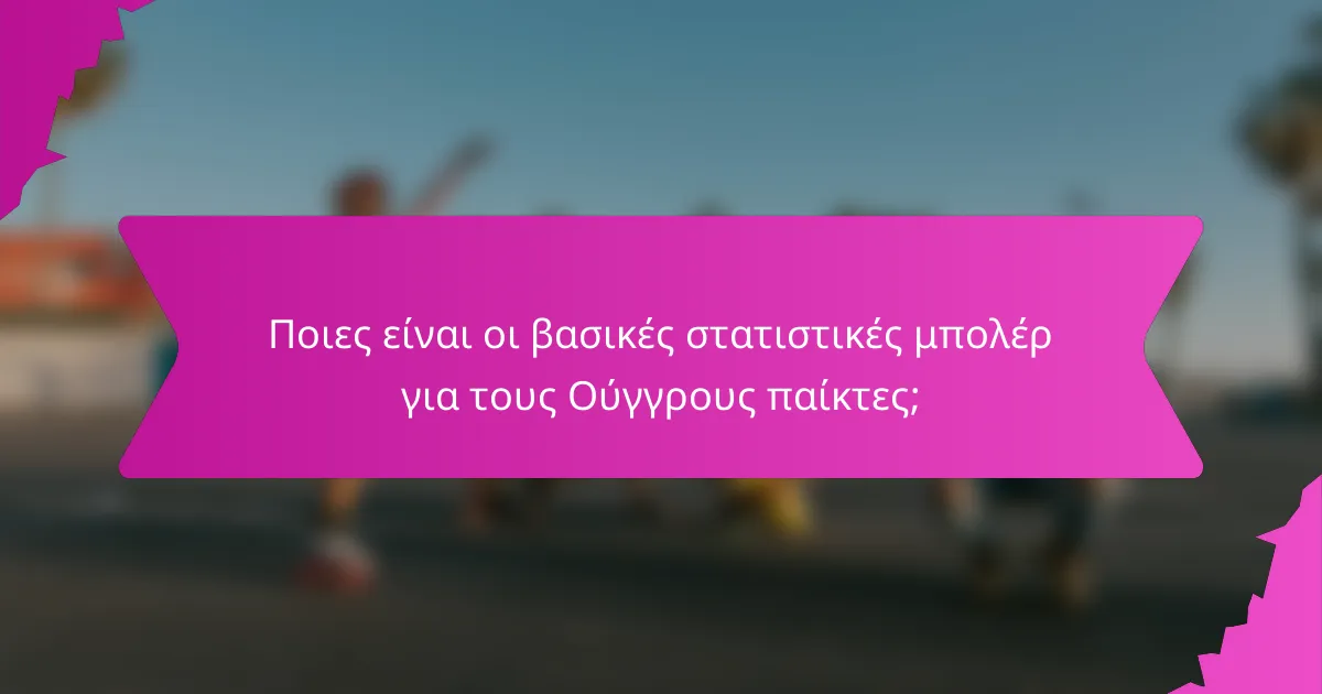 Ποιες είναι οι βασικές στατιστικές μπολέρ για τους Ούγγρους παίκτες;